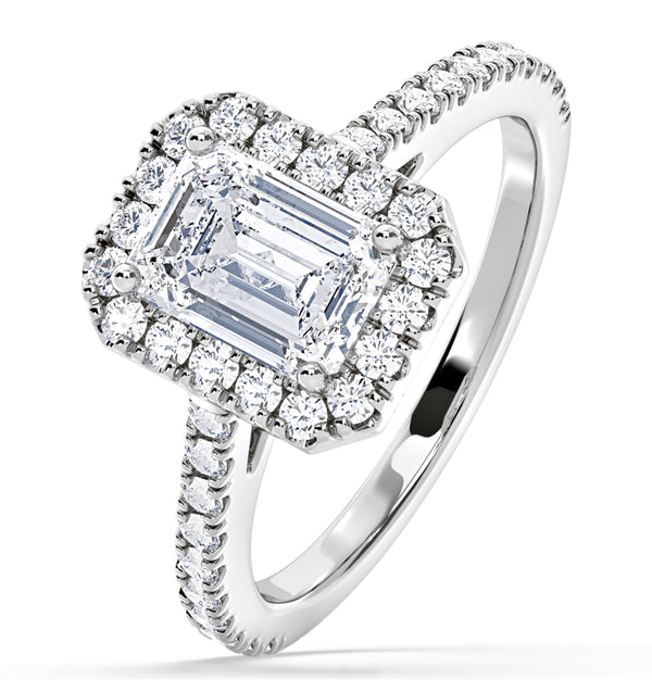 Annabelle GIA Diamond Halo Engagement Ring in Platinum 1.65ct G/VS1